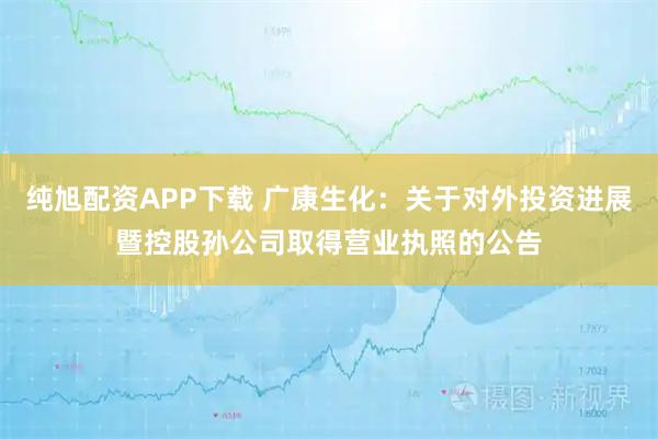 纯旭配资APP下载 广康生化：关于对外投资进展暨控股孙公司取得营业执照的公告