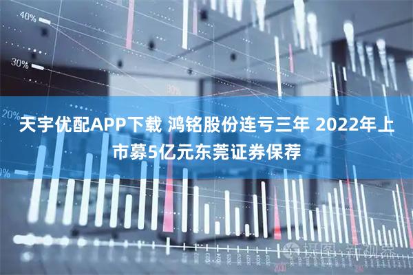 天宇优配APP下载 鸿铭股份连亏三年 2022年上市募5亿元东莞证券保荐
